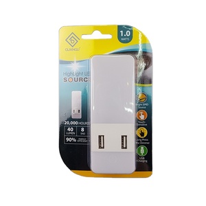 A90 LED Night <strong>Light</strong> Dual USB Wall Plate Touch <strong>Sensor</strong> Switch <strong>Function</strong> Plug Lamp Computer Mobile Power for Fast Charger 5V 2A - Product Image 2