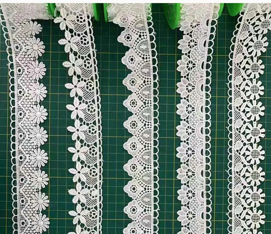 Konfeksiyon aksesuar dekoratif Polyester nakış dantel kumaş dantel Trim çin fabrika