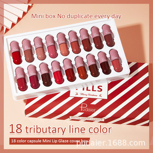 ลิปกลอสแต่งหน้าริมฝีปากเซ็ต18สีมินิแคปซูลสีชมพูลิปกลอสกำมะหยี่ถ้วยไม่เหนียวเหนอะหนะลิปสติกเนื้อแมทผิวเรียบทำจากแร่ - Product Image 3