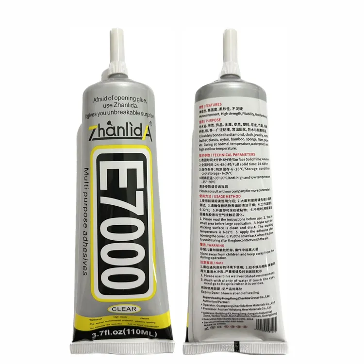 ZhanlidaE7000クリアコンタクト接着剤と精密アプリケーターチップ-110ml 50ml E7000接着剤接着剤