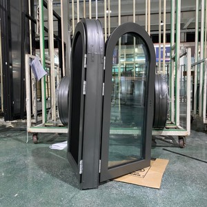 ガラスの丸い窓が付いている家の細いプロフィールのアルミニウム窓のためのアーチの窓 - Product Image 4