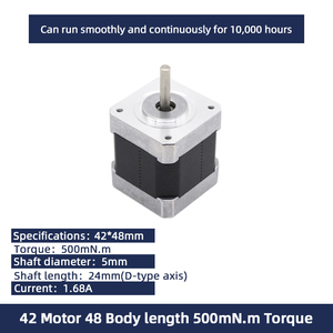 Umot Nema 17 độ chính xác cao 3D máy in động cơ bước 1.8 deg hiệu suất lai động cơ bước ROHS chứng nhận 42mm đường kính 5mm - Product Image 3