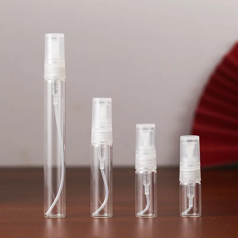 Botol semprot kaca carry-on volume kecil, botol Losion kosong kemasan botol kosmetik tabung lembut plastik