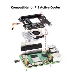 Raspberry Pi 5 PCIe zu M.2 HAT NVME Hochgeschwindigkeits-Erweiterungs karte mit 16P-Kabel GPIO-Header-Unterstützung Aktiver Kühler für RPI 5 Pi5 - Product Image 6