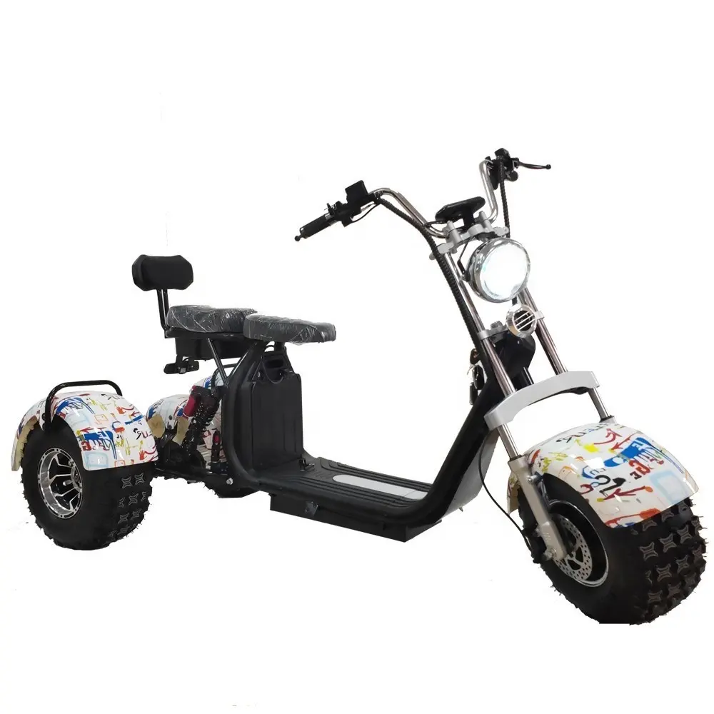 Citycoco — Tricycle électrique à 3 roues de 2000W, Scooter/moto, avec pneus tout-terrain, haute qualité