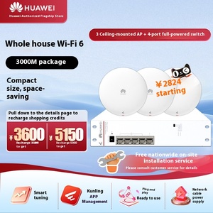 For Huawei Gigabit Ceiling Panel AP Set 8-Port POE Switch 5G <strong>Distributed</strong> Router Enterprise-Level Home Network Coverage 250~600
