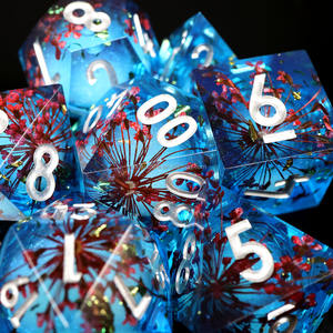 7 Pieces Set DND Gift Sharp Edge Dice,RPG Dice para Jogos de Tabuleiro Role Playing Table Game, Resina DND Dice Set-Liquid6 - Product Image 2