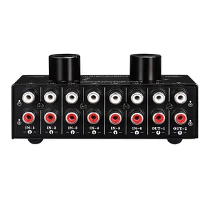 Accesorios de audio y video 6 entradas 2 salidas o 2 entradas 6 salidas Puerto RCA Conmutador de selección de fuente de señal