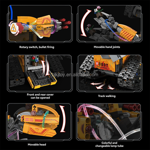 673 Stück 5-in-1-RC-Roboter-Baublockset Kreatives Konstruktion spielzeug mit APP-Fernbedienung programmierung aus strap azier fähigem Kunststoff - Product Image 5