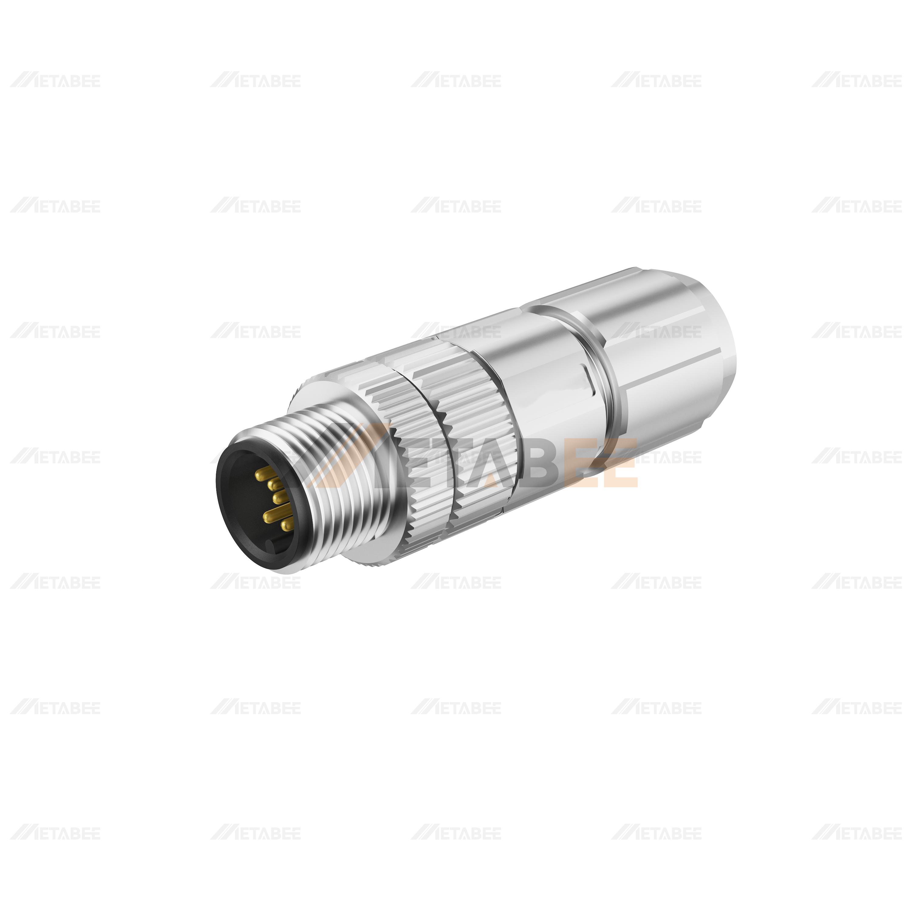 M12 Male Straight Shielded Solder Type Wireable