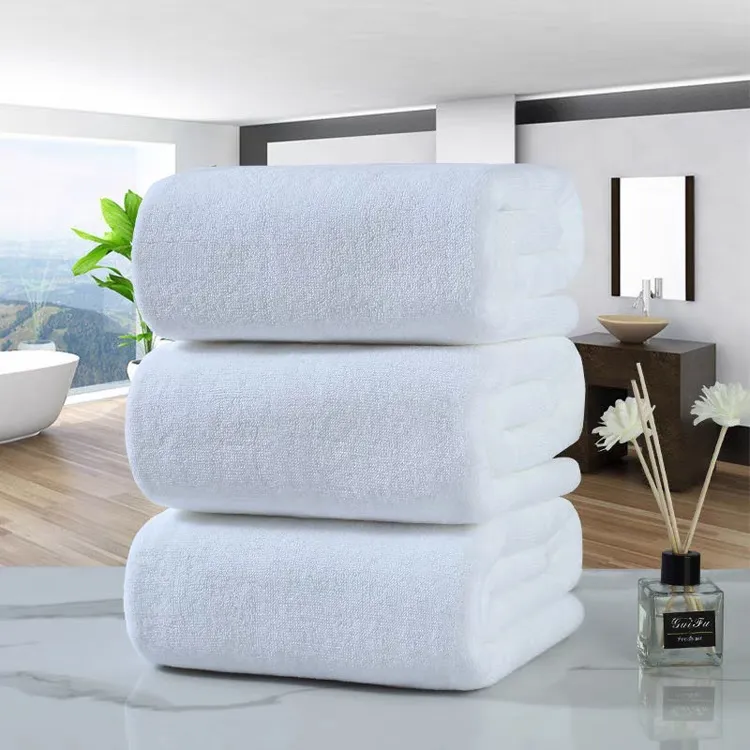 Customized Logo White towels sets Soft for Salon Beauty Spa Barber Bath Hotel 100% Cotton towels