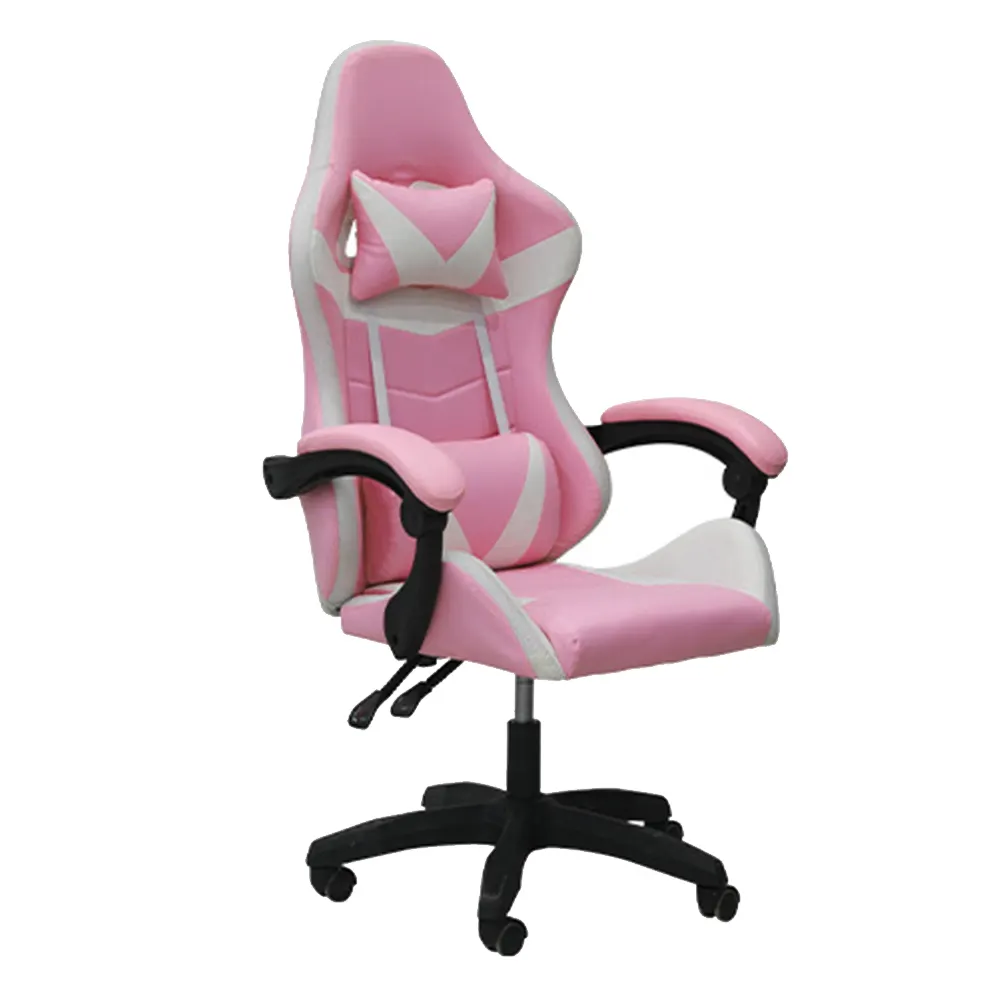 NBHY Home Office Silla cómoda para juegos PU Cuero RGB Luz LED Silla ajustable Computadora Silla Rosa Silla para jugadores