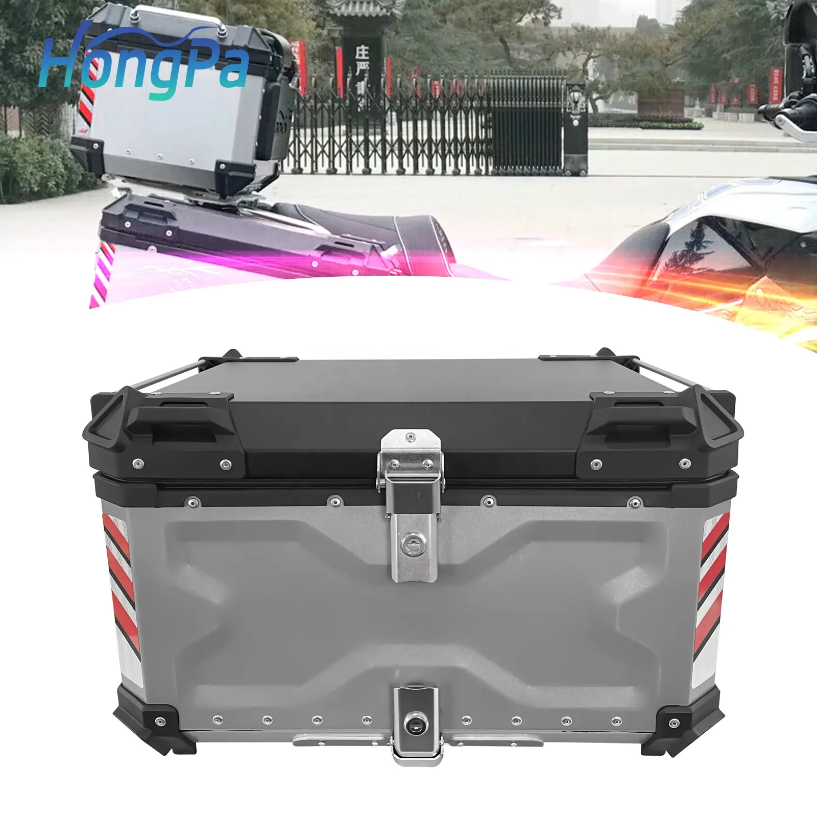 Bauletto posteriore per moto impermeabile e Scooter Hard Tour Storage Carrier bagagliaio con serratura