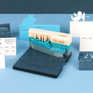 Titanic gemi modeli 3D Memo Pad not defteri özel masa takvimi ile okul ofis ev için 2025 2023 - Product Image 2