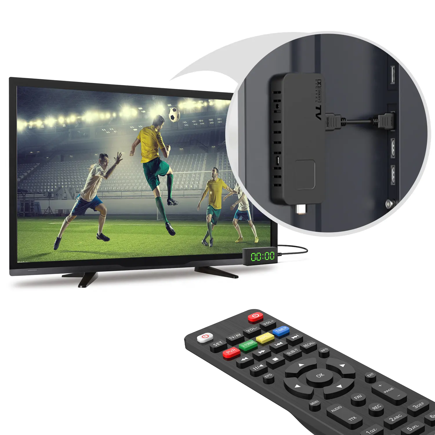 Mini-Set-Top-Box HD 1080p 10Bit STB T2 h265 dvb-t2 TV-Stick-Tuner T2 USB-Dongle TV-Stick