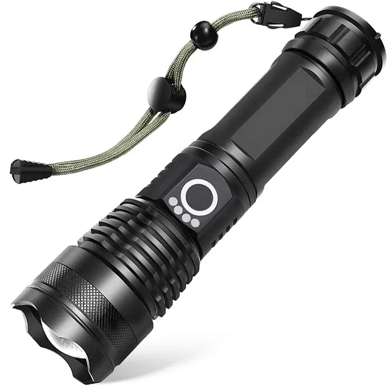 Lampe de poche Led Rechargeable haute puissance XHP70, torche à 4 cœurs, Zoom Usb, lanterne à main pour le Camping, utilisation d'urgence en extérieur
