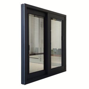Aluminium Glass Sliding <strong>Windows</strong> <strong>With</strong> Inserted Blinds <strong>Built</strong>-in Shutter Privacy Design - Product Image 1