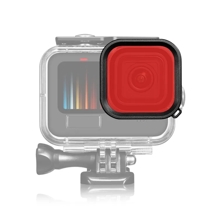 Filtro per lenti colorate con alloggiamento quadrato puruz (rosso) per GoPro HERO12 nero/11 nero/10 nero/9 nero