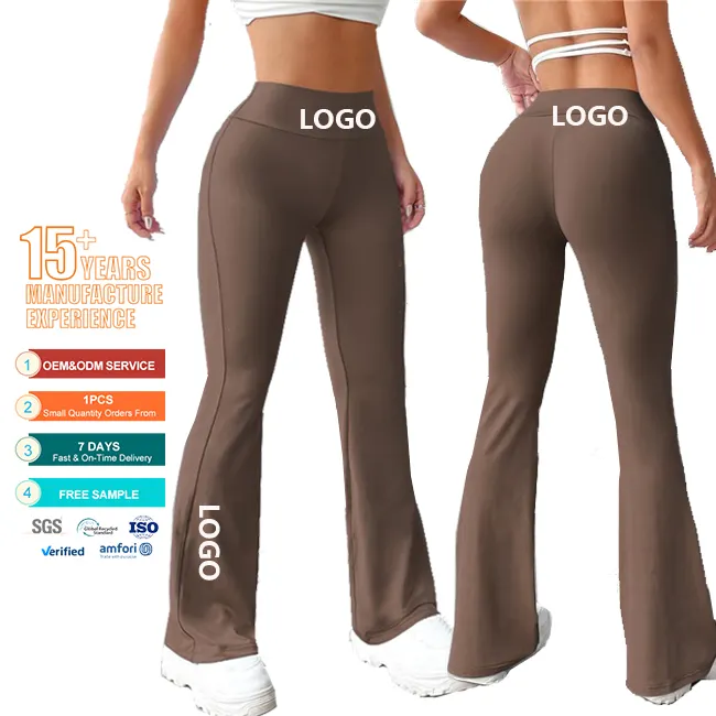 Leggings évasés d'entraînement à taille haute et extensibles dans les 4 sens pour femmes, pantalons de yoga de grande taille, levage des fesses