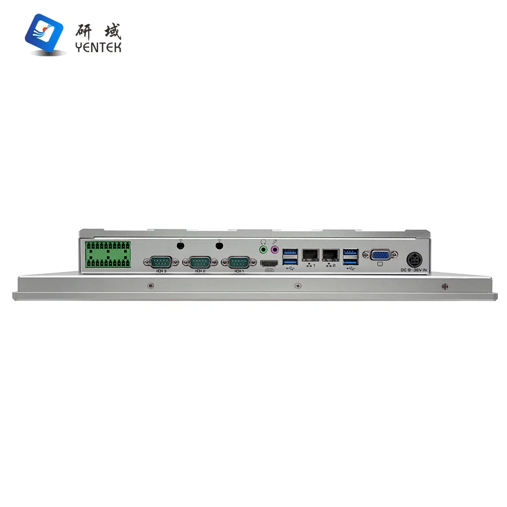 YENTEK 15.6 inch Fanless computer Industrial Embedded Panel PC with Intel I5 7360U 2*lan 6*RS232 4*USB3.0 industrial panel pc