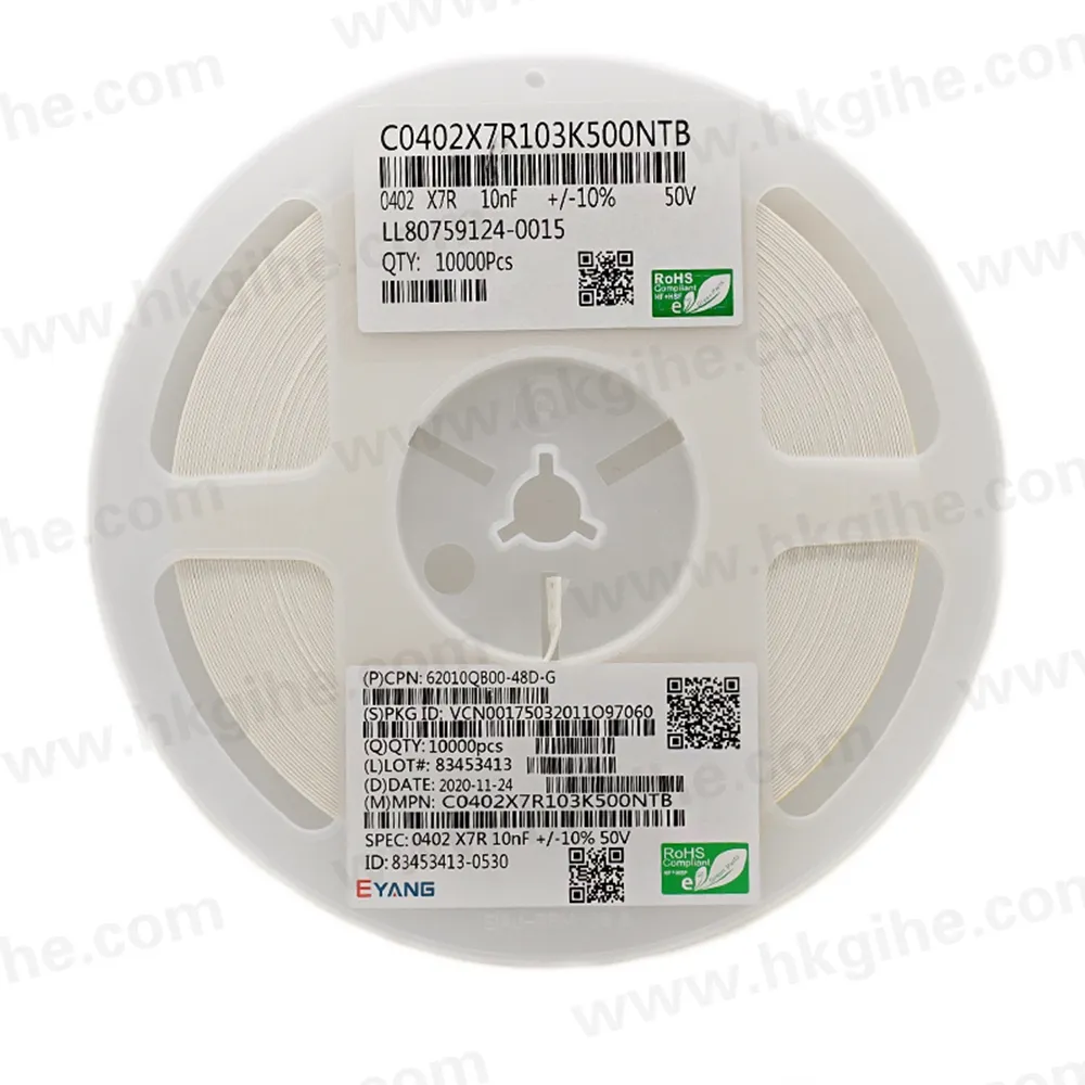 Condensador de cadera Bom list, original, 0402 10nf 103 50V 10% C0402X7R103K500NTB, en stock