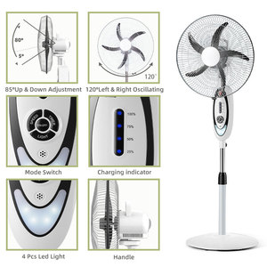 16インチ5速調整空気冷却夏充電式スタンドファンDC入力USB出力機能付き - Product Image 5