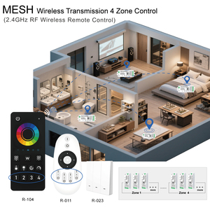 Смарт-динамик 5 в 1, 2,4 г, Bluetooth, Wi-Fi, Zigbee, Tuya, с сетчатым пультом дистанционного управления, DC5-24V управления синхронизацией музыки, 6A/CH - Product Image 4