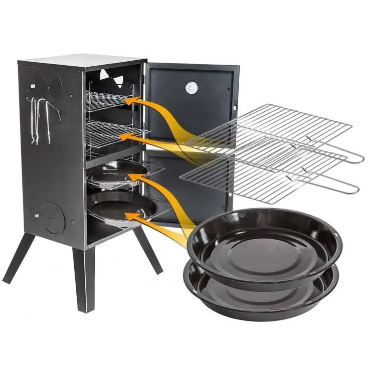 4 In 1 Houtskool Bbq Roker Barbecue Smoker Verticale Vat Voor Party