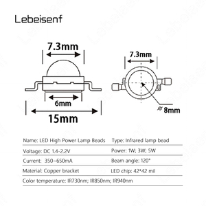 Светодиодная лампа высокой мощности, 3 Вт, 5 Вт - Product Image 2