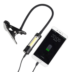 2 in 1 COB LEDワークライト検査トーチライト、クランプ付き充電式フレキシブルライト、屋外キャンプ用家庭用 - Product Image 3