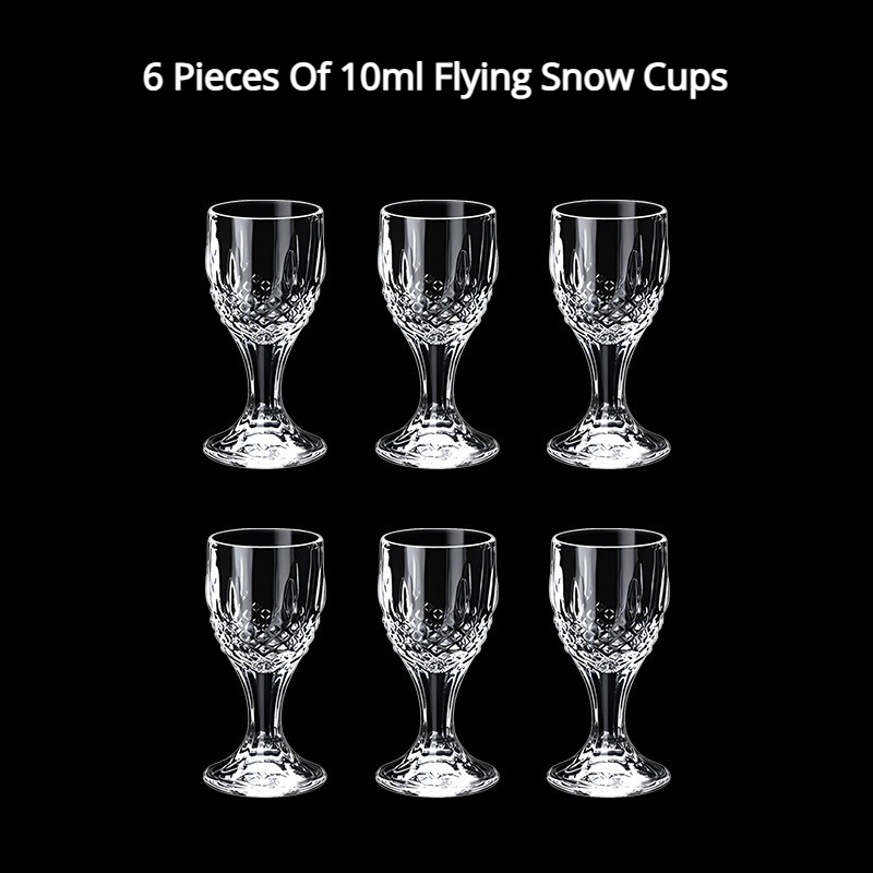Couleur transparente 6 pièces de tasses à neige volantes de 10 ml