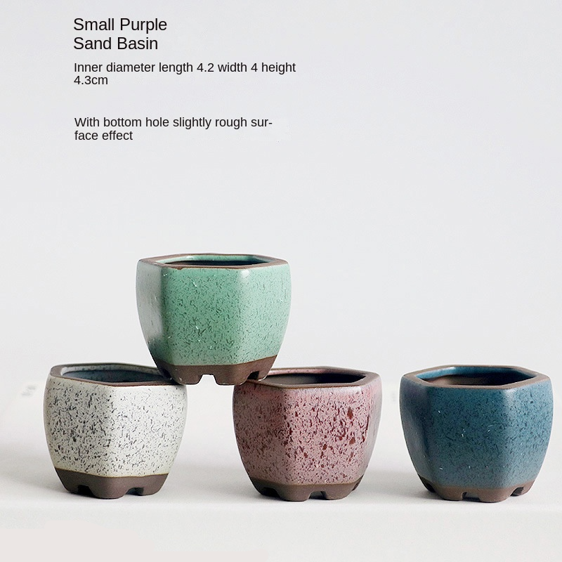 001 Petit bassin hexagonal court en sable violet 1