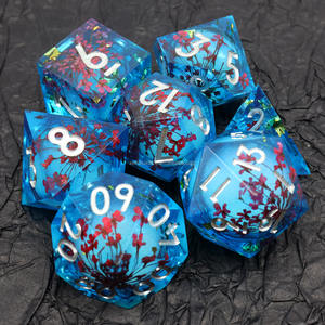 7 Pieces Set DND Gift Sharp Edge Dice,RPG Dice para Jogos de Tabuleiro Role Playing Table Game, Resina DND Dice Set-Liquid6 - Product Image 1