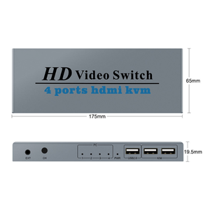 KVM HDMI交换机4K USB HDMI KVM切换器4进1出带3个USB端口，用于鼠标键盘u盘打印机Win7/8/10 2021热 - Product Image 5