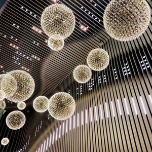 Bán buôn sấm sét loại hiện đại vàng LED Nhôm bóng <span class=keywords><strong>Rocket</strong></span> pháo hoa Đèn chùm khách sạn nhà hàng trang trí mặt dây chuyền - Product Image 5