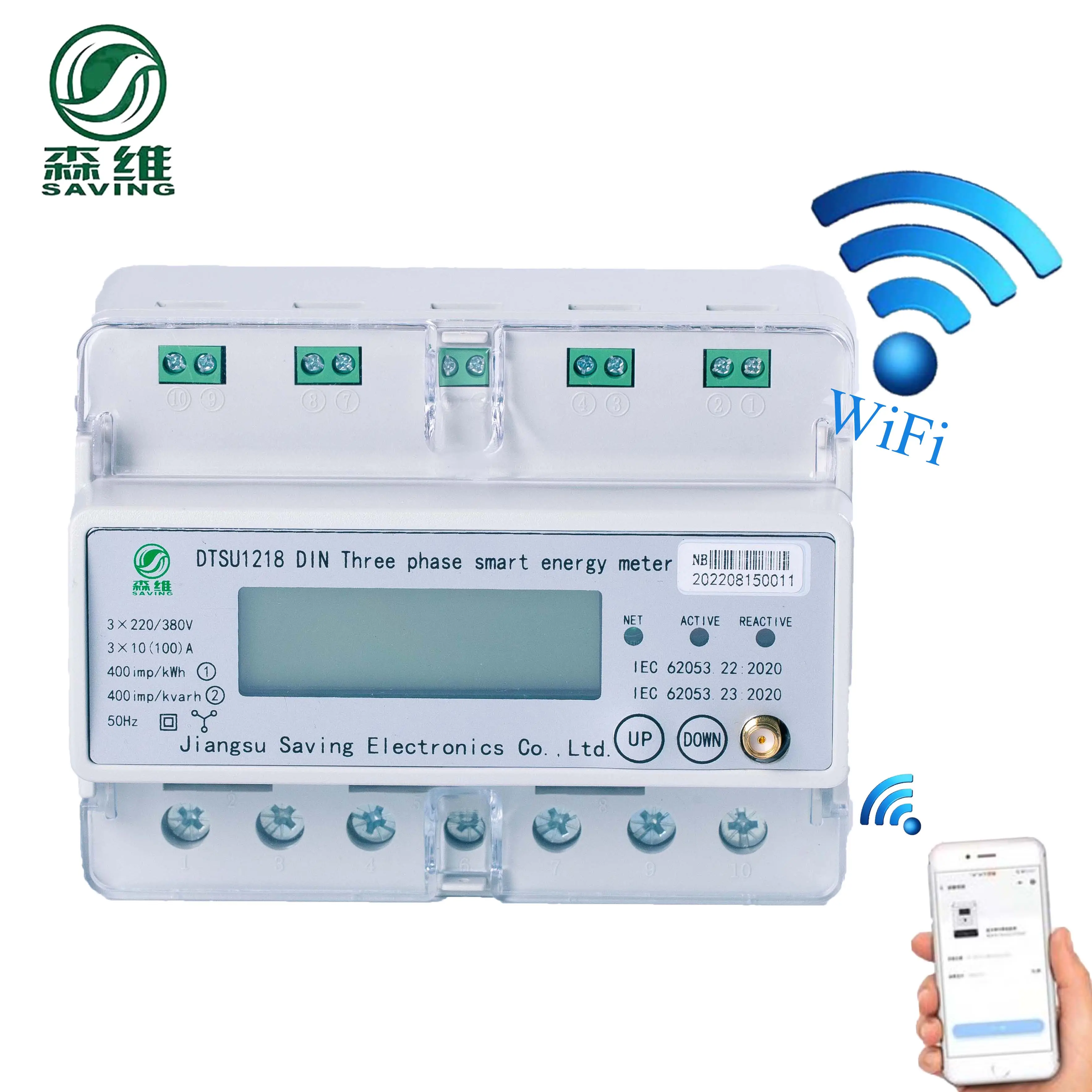 Medidor de energia inteligente de três fases, medidor de voltagem e eletricidade digital dc com sensores ct