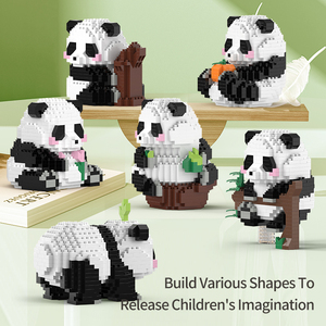 Juego de bloques de construcción de Panda creativo, juguete de construcción de plástico ABS moderno DIY Unisex, modelo de Animal educativo - Product Image 6