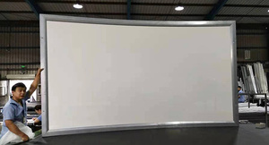 180 \ "Marco fijo curvo PVC Blanco Mate 16x9 Pantalla de proyección Pantalla de proyector multicanal - Product Image 3