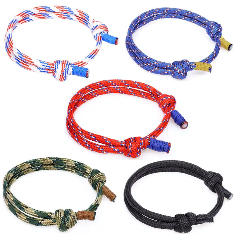 2404 Popular fashion simple adjustable 550 parachute men's braided bracelet for women