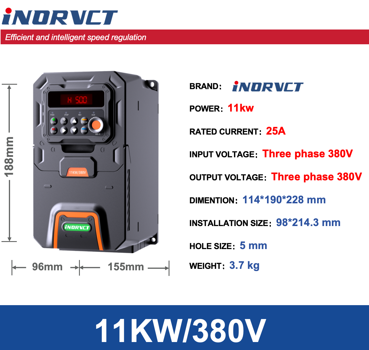 11kw/15hp 380V