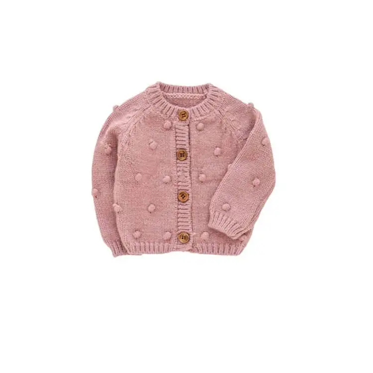 Logo personalizzato invernale per bambini e bambine Cardigan a maniche lunghe cappotto maglione lavorato a maglia per neonati