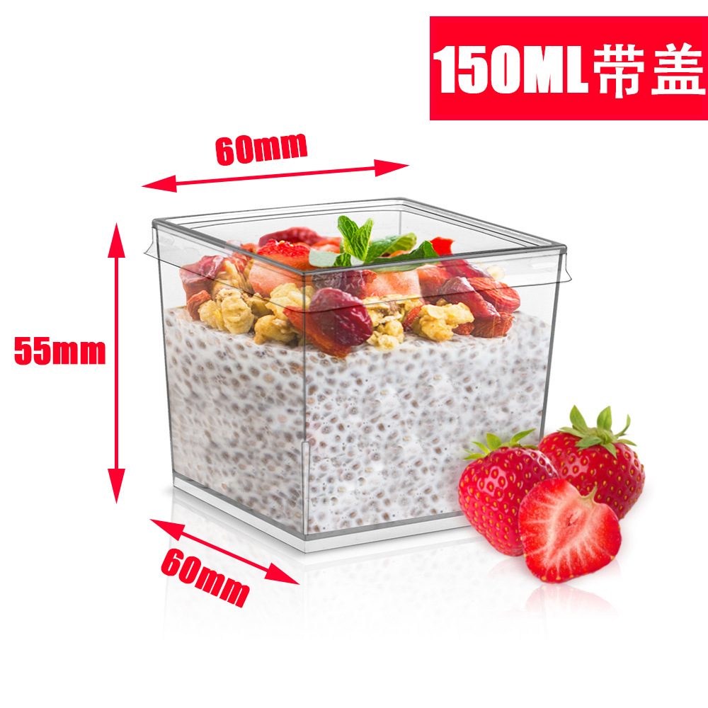 Grande tasse à fruits cubiques 150ml avec couvercle