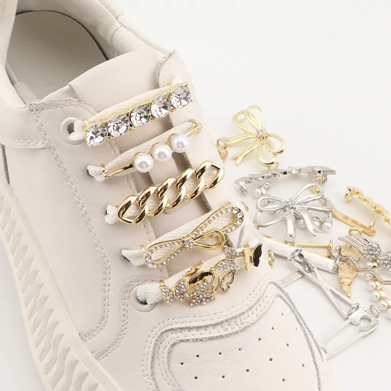 Clips de chaussures strass brillants lacets breloques baskets AJ/AF bijoux lacet décoratif luxe lacets décoration