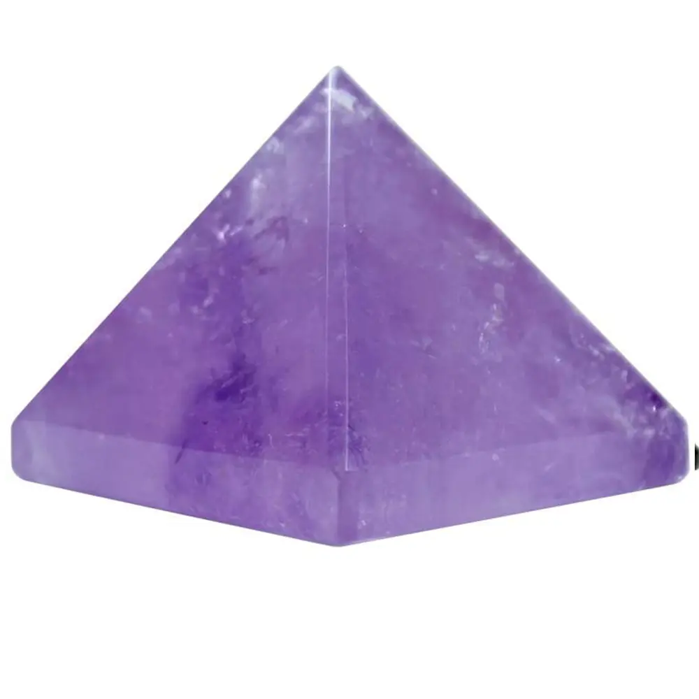 Guarigione Reiki pietra viola naturale cristallo di quarzo piramide per feng shui regali