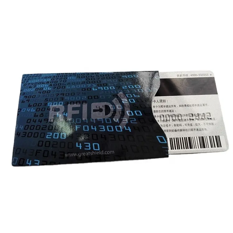 Papel de aluminio impermeable de aluminio papel de tarjeta de crédito manga RFID escáner de protección contra el fraude