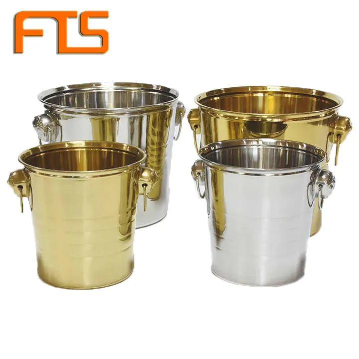 FTS secchiello per champagne in metallo vino argento produttore bar vasca in acciaio inox birra creatore personalizzato secchiello per il ghiaccio