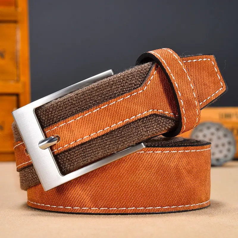 Vente en gros d'usine de ceinture décontractée pour hommes ceinture d'épissure en toile ceinture d'étudiant