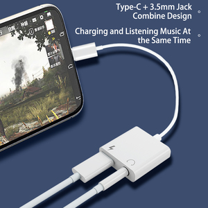 2合1 USB C型转换器至3.5毫米AUX插孔适配器充电音频电话适配器 - Product Image 4