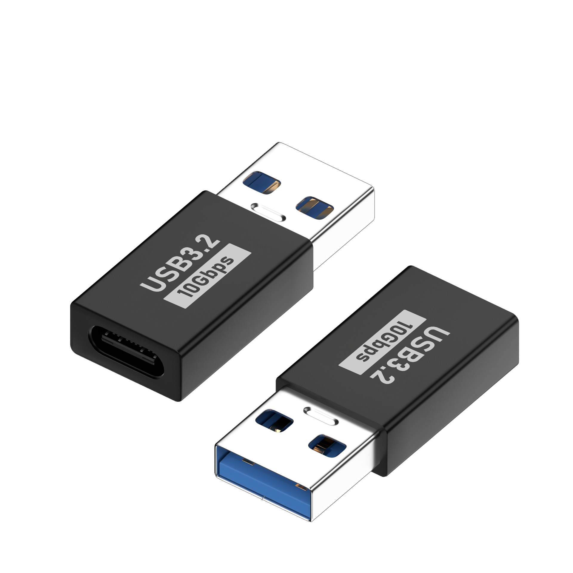 USB A macho a C hembra negro