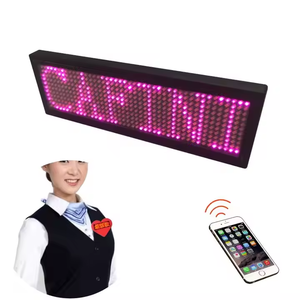 Luminous <strong>LED</strong> Name Badge USB Charging Flashing Light up Mini Pin Badge <strong>LED</strong> Advertising Board - Product Image 4